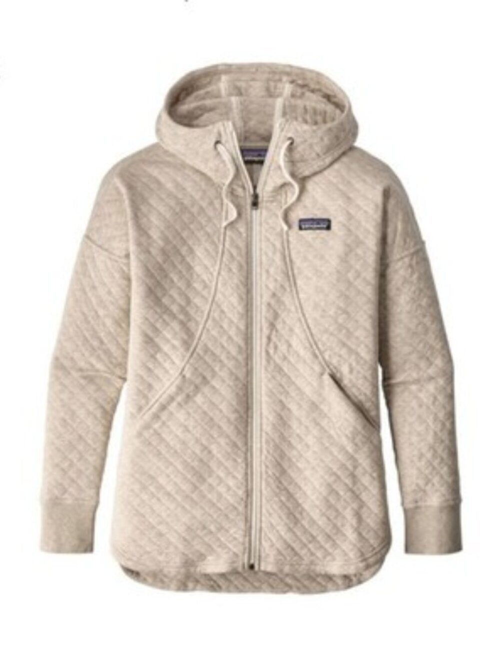 Patagonia Women's Organic Cotton Quilt Hoody Size M Oatmeal Color